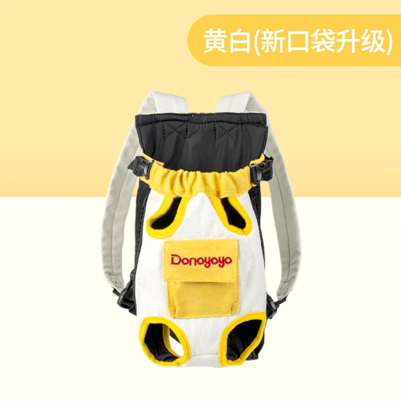 2026 New versatile Portable Pet Backpack for Outings, Dog and Cat Cotton Chest Four-Leg Backpack