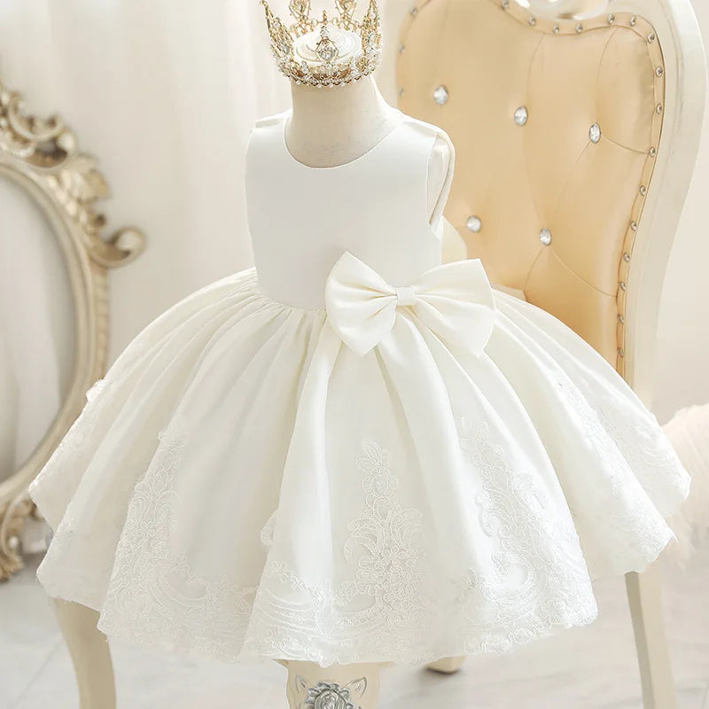 Girls Dress Baby's First Birthday Wedding Flower Girl Dress Cross-Border Pink Children's Host Piano Troupe