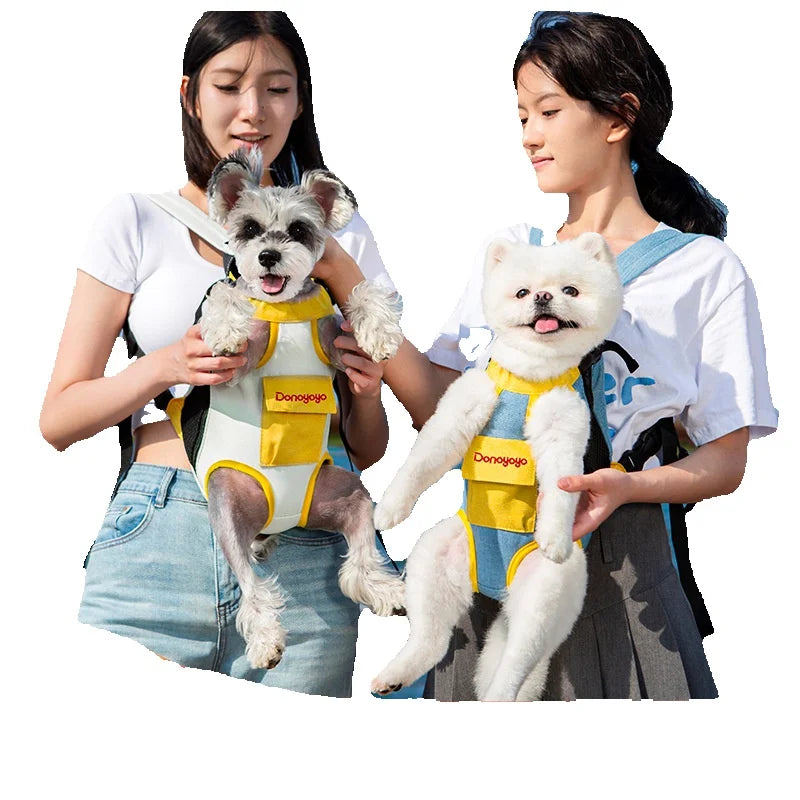 2026 New versatile Portable Pet Backpack for Outings, Dog and Cat Cotton Chest Four-Leg Backpack