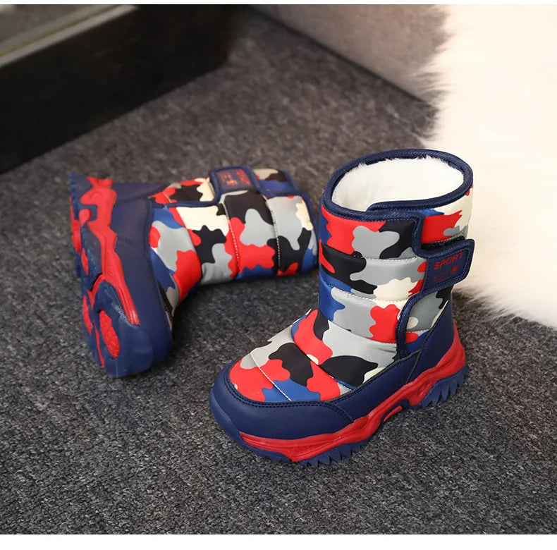 Bota Platform Kid Snow Boot 2023 Winter NewCasual Boy Cotton Shoe Warm Girl Boot Plush Ankle Boot Cotton Boot Kid Boot Girl Shoe