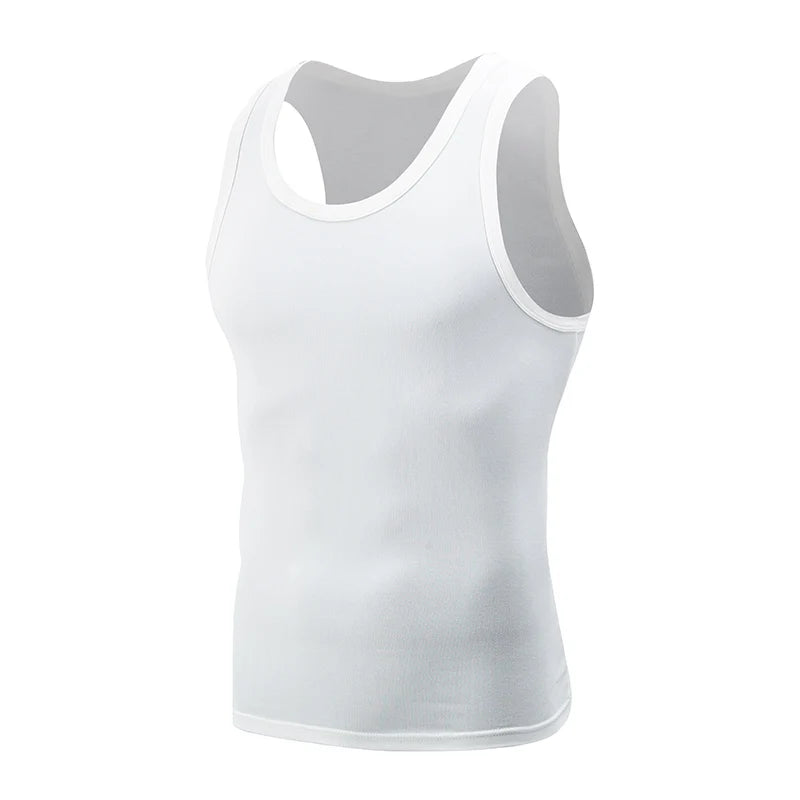 1/3 Piece Men's Classic Four Season Black And White Solid Color Narrow Shoulder Wide Shoulder Vest Comfortable Sportswear