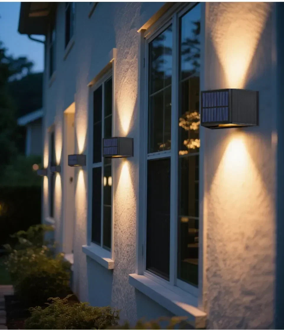 Outdoor Led Solar Light Dusk to Dawn Deck Light Garden Yard Decor Waterproof Wall Light for Garden Yard Porch Landscape Lighting
