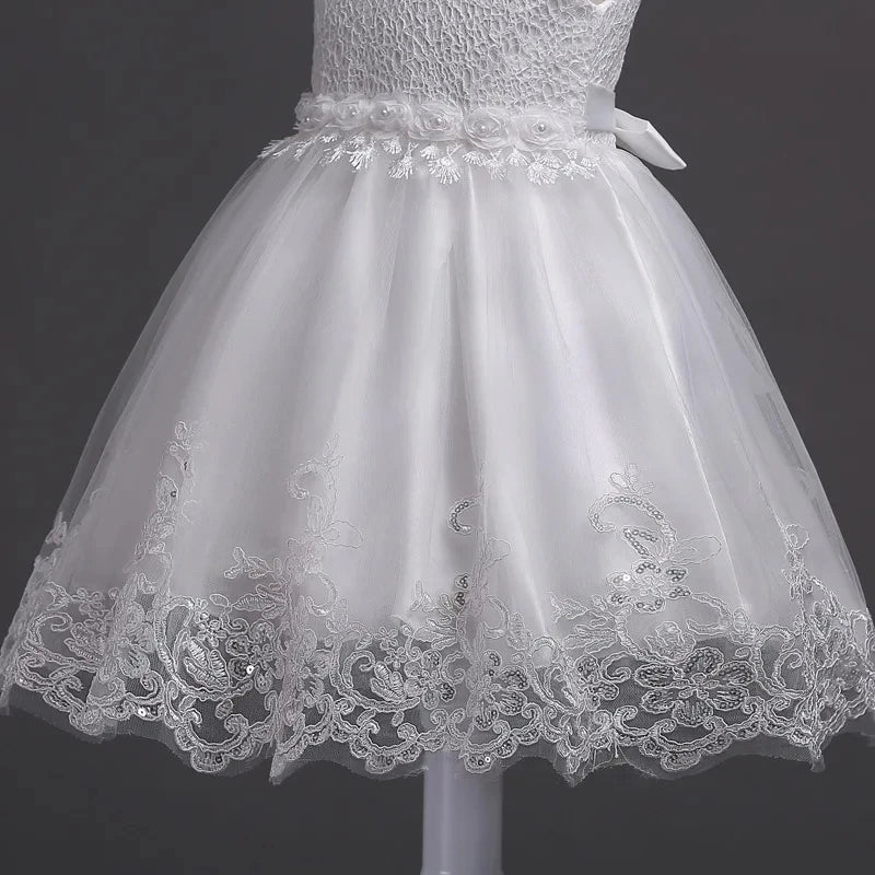 Embroidery Baby Girls Sequin Tutu Dress Toddler Kids Birthday Party Princess Ball Gown Luxury Dress Baby Girls Baptism Costumes