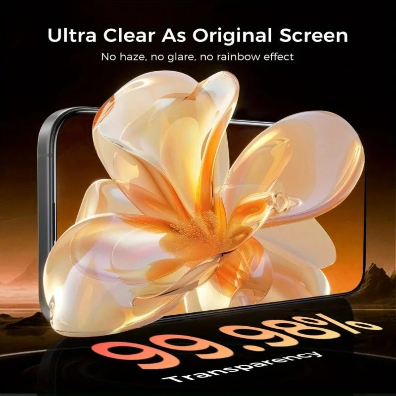5Pcs Ultra HD 8K Dust Free Screen Protector For iPhone 17 16 15 14 13 12 11 Pro Max 16e Plus 17 Air Glass Easy Installation Box