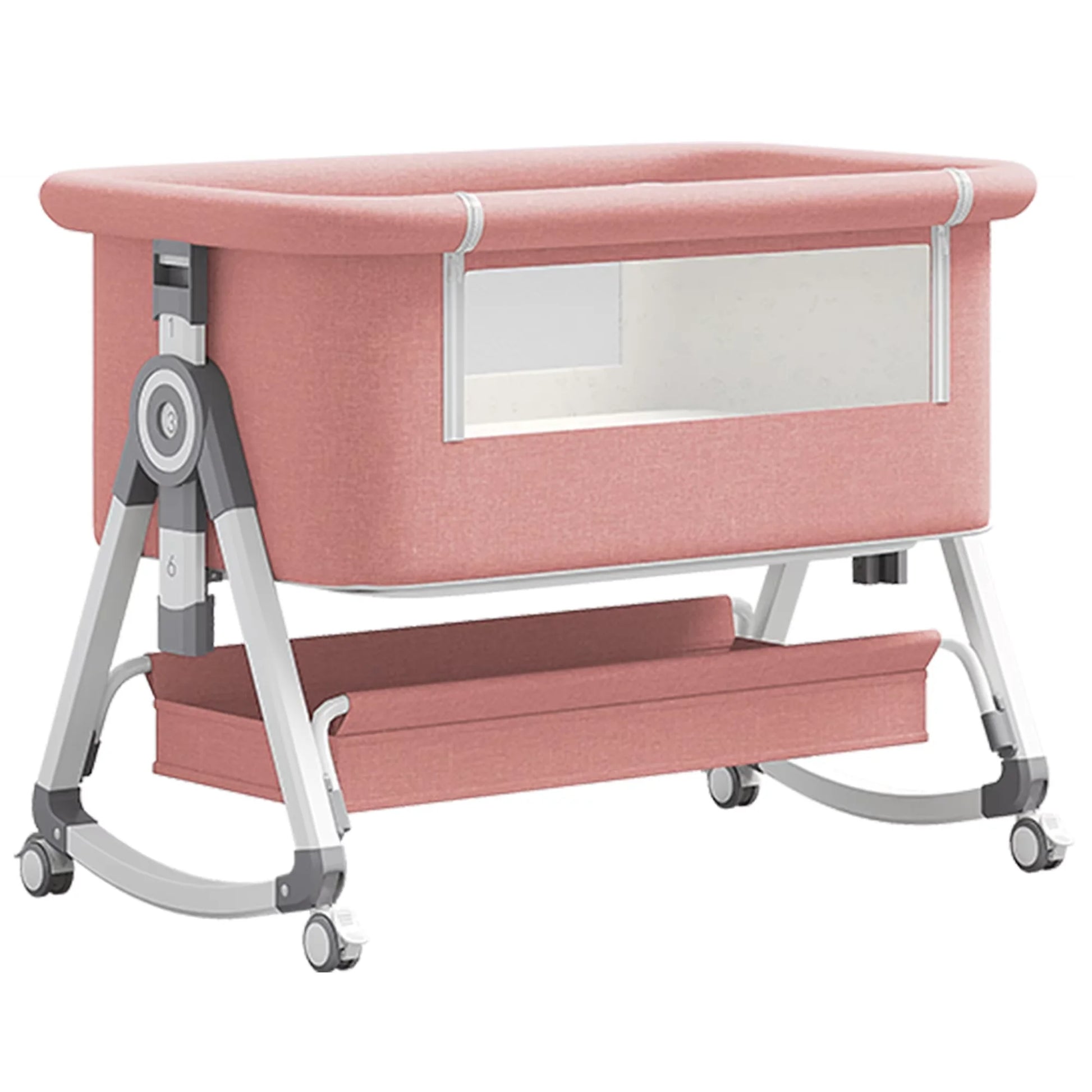 Baby bed 3 in 1 Baby Crib Bedside Crib Baby Playpen 0-3 years child multi-function folding and lifting With Mosquito Net & Wheel