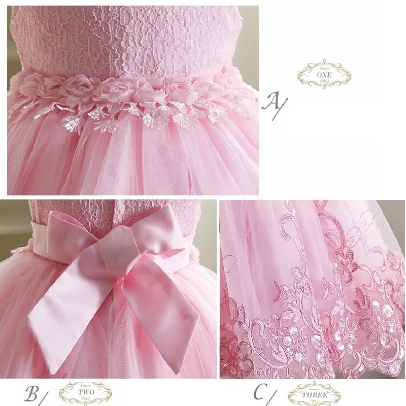 Embroidery Baby Girls Sequin Tutu Dress Toddler Kids Birthday Party Princess Ball Gown Luxury Dress Baby Girls Baptism Costumes
