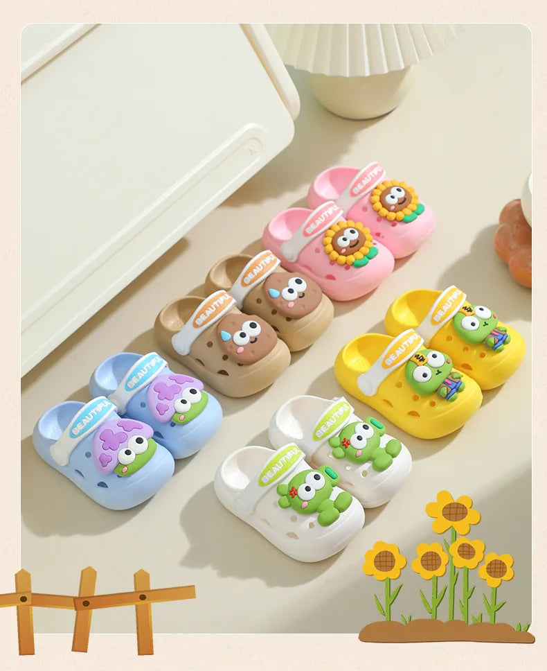 Summer New Baby Slippers Indoor Non-slip Soft Bottom Comfort Fashion Cute Children's Hole Shoes Boys Girls Kid Outdoors Sandals