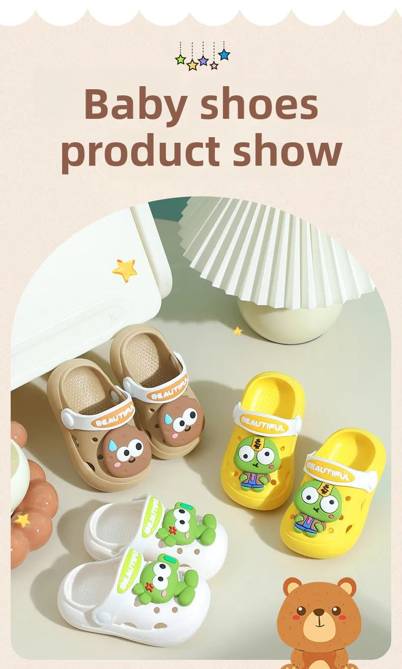 Summer New Baby Slippers Indoor Non-slip Soft Bottom Comfort Fashion Cute Children's Hole Shoes Boys Girls Kid Outdoors Sandals