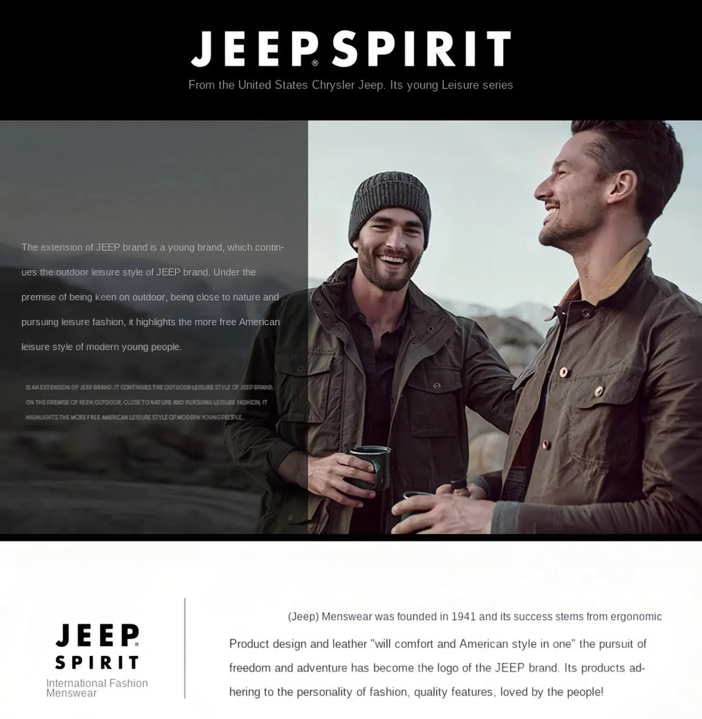 2026 Jeep High-quality Men's Casual Printed All-match Long-sleeved Round-neck Pure Cotton Sweatshirt for Spring and Autumn