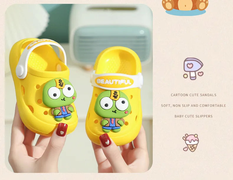 Summer New Baby Slippers Indoor Non-slip Soft Bottom Comfort Fashion Cute Children's Hole Shoes Boys Girls Kid Outdoors Sandals