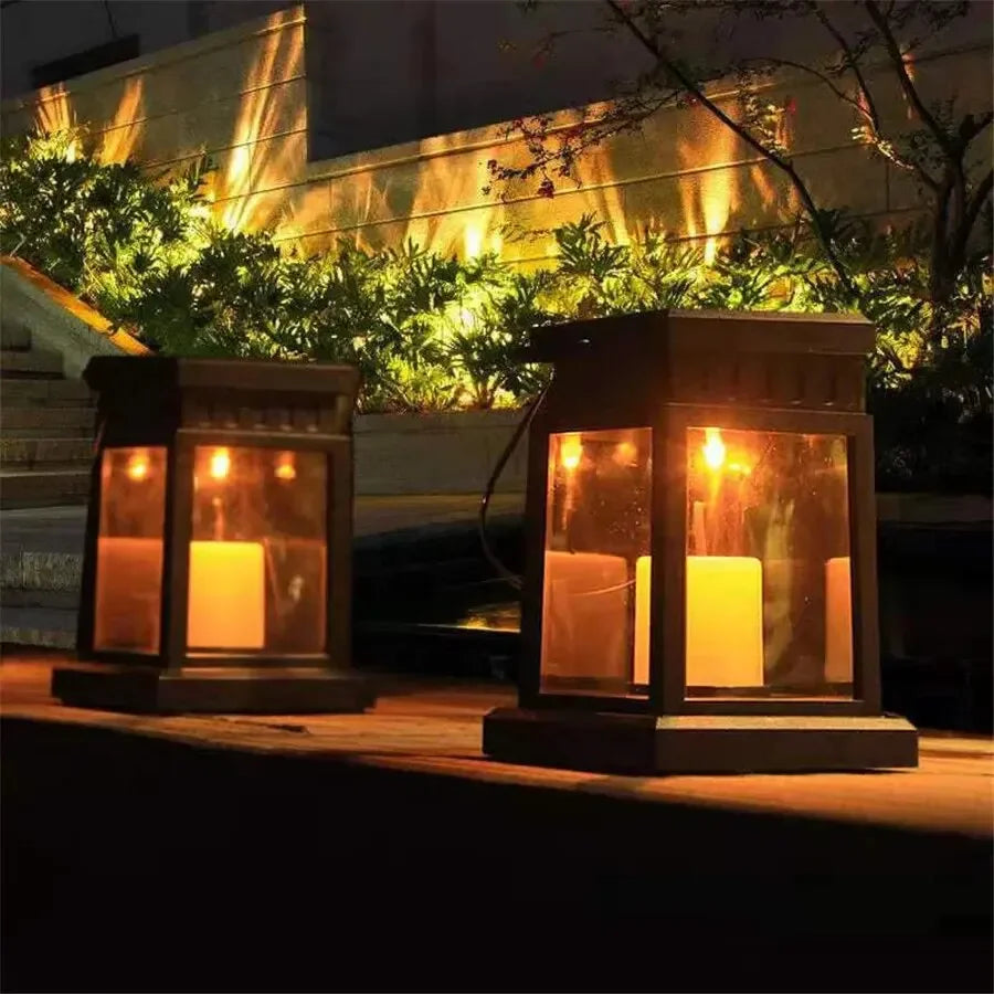 Outdoor Solar Garden Lights Solar Palace Lantern Lawn Landscape Hanging Atmosphere Candle Lamp Floor Yard Garden Decor