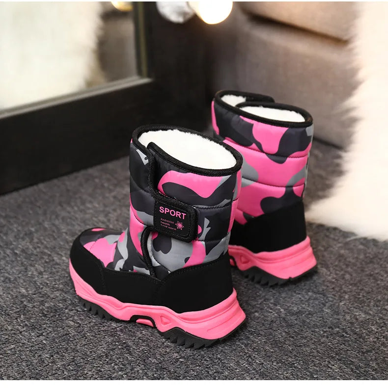 Bota Platform Kid Snow Boot 2023 Winter NewCasual Boy Cotton Shoe Warm Girl Boot Plush Ankle Boot Cotton Boot Kid Boot Girl Shoe
