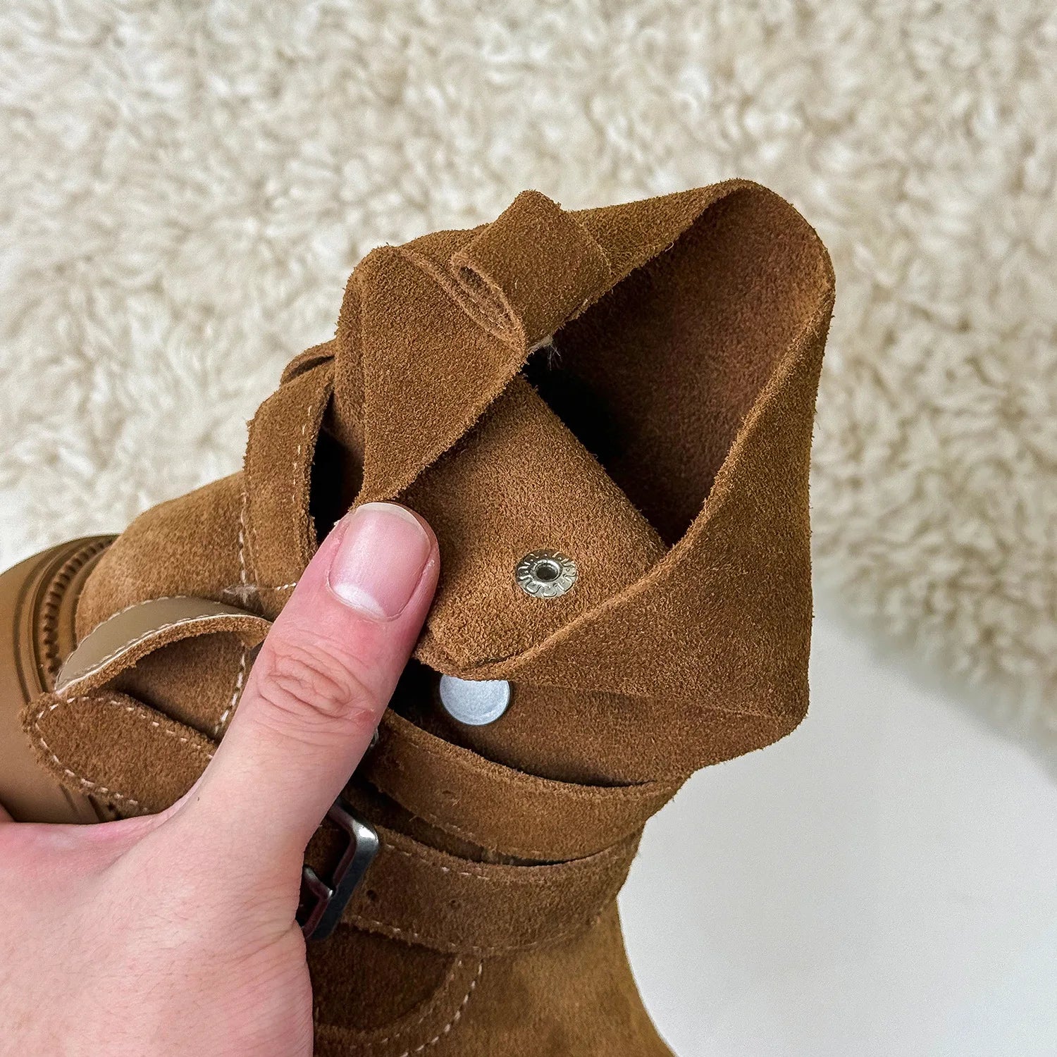 Fashion Baby Girl Retro Solid Short Boots Infant Toddler Child Spring Autumn Winter Mid-calf Platform Shoes Foldable Baby Shoes