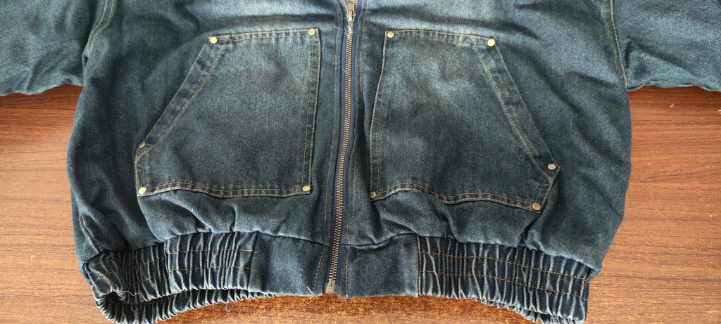 Vintage Denim Parkas Fur Warm Padded Jackets Men Streetwear Harajuku Oversized Bubble Coat Outwear