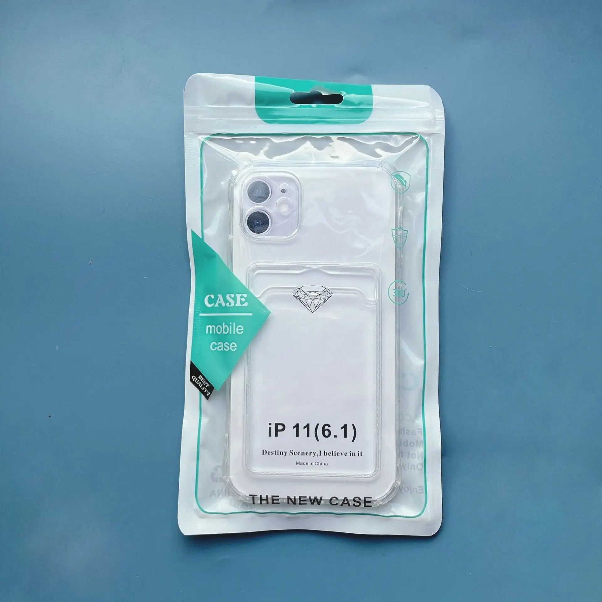Shockproof Clear Phone Case for iPhone 15 14 13 12 11 Pro Protection Back Card Pocket Cover
