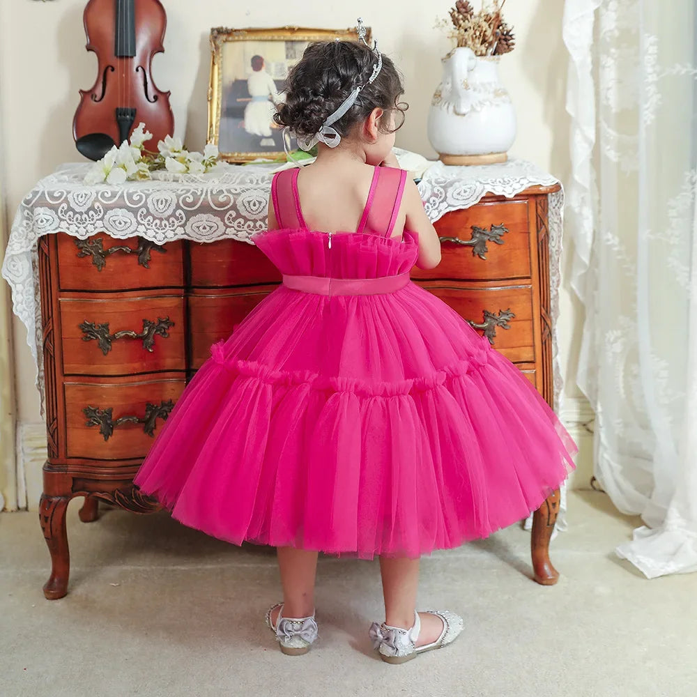 Baby Girls Clothes Toddler Kids Wedding Princess Dress Elegant Birthday Gowns Tulle Bridesmaid Evening Party Christmas Vestidos