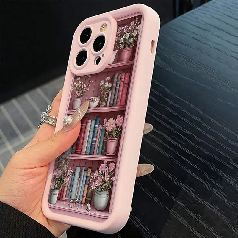 Pink Soft Shockproof Phone Case With Paintbook Design For iPhone 17 Pro Max 17 Air 16 15 14 13 12 11 XS XR X 7 8 Plus 16E Cover