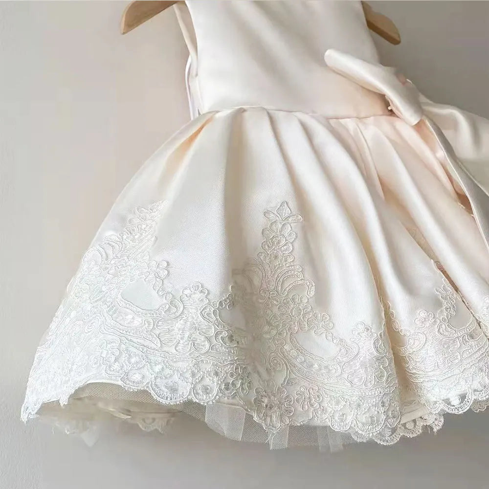 Girls Dress Baby's First Birthday Wedding Flower Girl Dress Cross-Border Pink Children's Host Piano Troupe