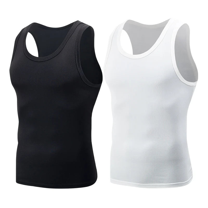 1/3 Piece Men's Classic Four Season Black And White Solid Color Narrow Shoulder Wide Shoulder Vest Comfortable Sportswear
