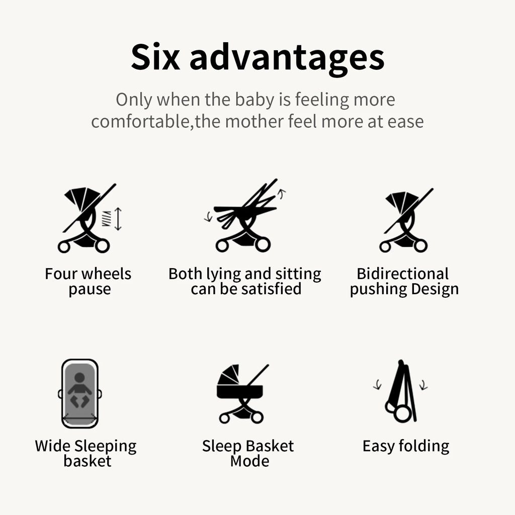 Stroller for baby stroller 3 in 1 stroller with storage basket Light stroller baby cars baby accessories,pram for child car seat