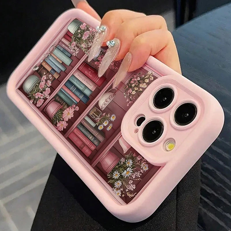 Pink Soft Shockproof Phone Case With Paintbook Design For iPhone 17 Pro Max 17 Air 16 15 14 13 12 11 XS XR X 7 8 Plus 16E Cover
