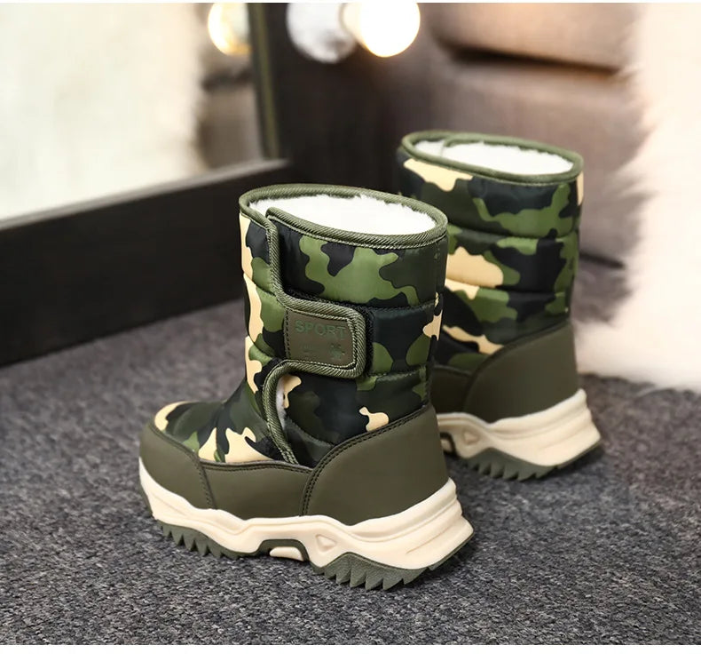 Bota Platform Kid Snow Boot 2023 Winter NewCasual Boy Cotton Shoe Warm Girl Boot Plush Ankle Boot Cotton Boot Kid Boot Girl Shoe