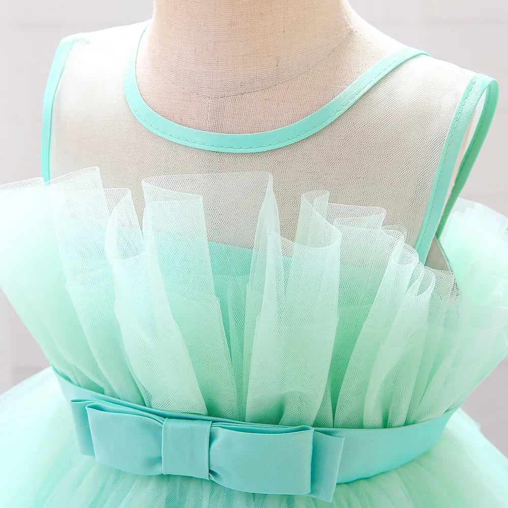 Baby Girls Clothes Toddler Kids Wedding Princess Dress Elegant Birthday Gowns Tulle Bridesmaid Evening Party Christmas Vestidos