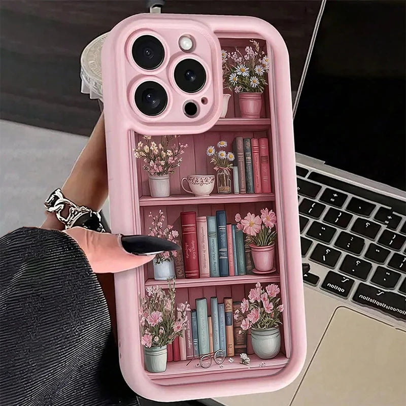 Pink Soft Shockproof Phone Case With Paintbook Design For iPhone 17 Pro Max 17 Air 16 15 14 13 12 11 XS XR X 7 8 Plus 16E Cover