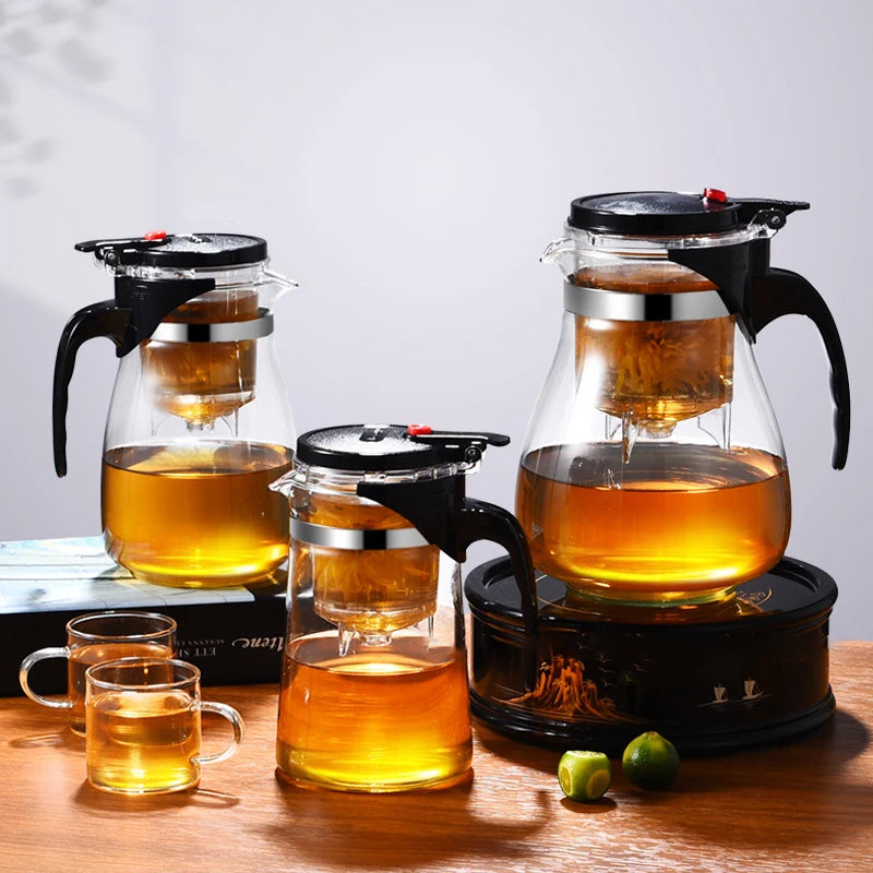 【F】Thick Durable Heat Resistant Glass Teapot Tea Infuser Filter Teawear Scented Tea Container Tea Strainer Teapot Homeware