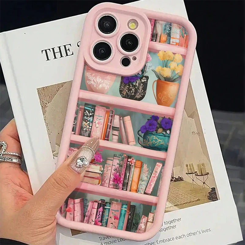 Pink Soft Shockproof Phone Case With Paintbook Design For iPhone 17 Pro Max 17 Air 16 15 14 13 12 11 XS XR X 7 8 Plus 16E Cover