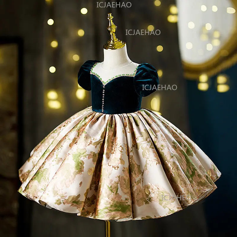 2026 Baby First Birthday Flower Girl Wedding Princess Dress Pageant Formal Kids Children Performance Evening Gown Party Outfit
