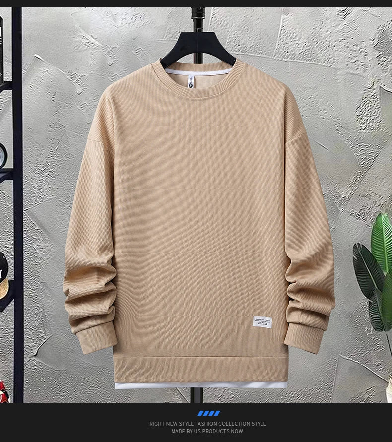 Summer Men's Waffle Sets Casual T-Shirt And Shorts Set Male Sports Suit Solid Color Tracksuit Loose Suits Size