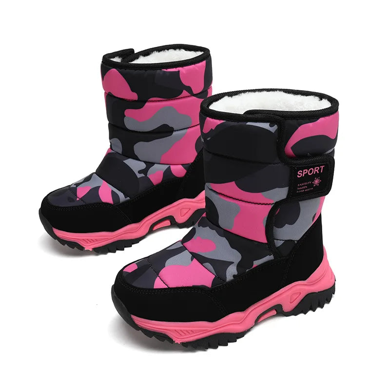 Bota Platform Kid Snow Boot 2023 Winter NewCasual Boy Cotton Shoe Warm Girl Boot Plush Ankle Boot Cotton Boot Kid Boot Girl Shoe