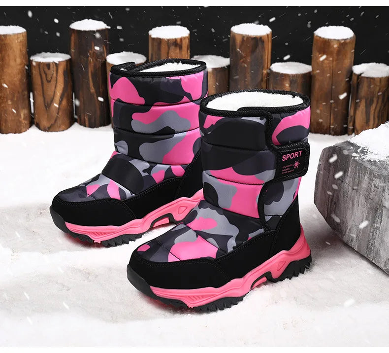 Bota Platform Kid Snow Boot 2023 Winter NewCasual Boy Cotton Shoe Warm Girl Boot Plush Ankle Boot Cotton Boot Kid Boot Girl Shoe