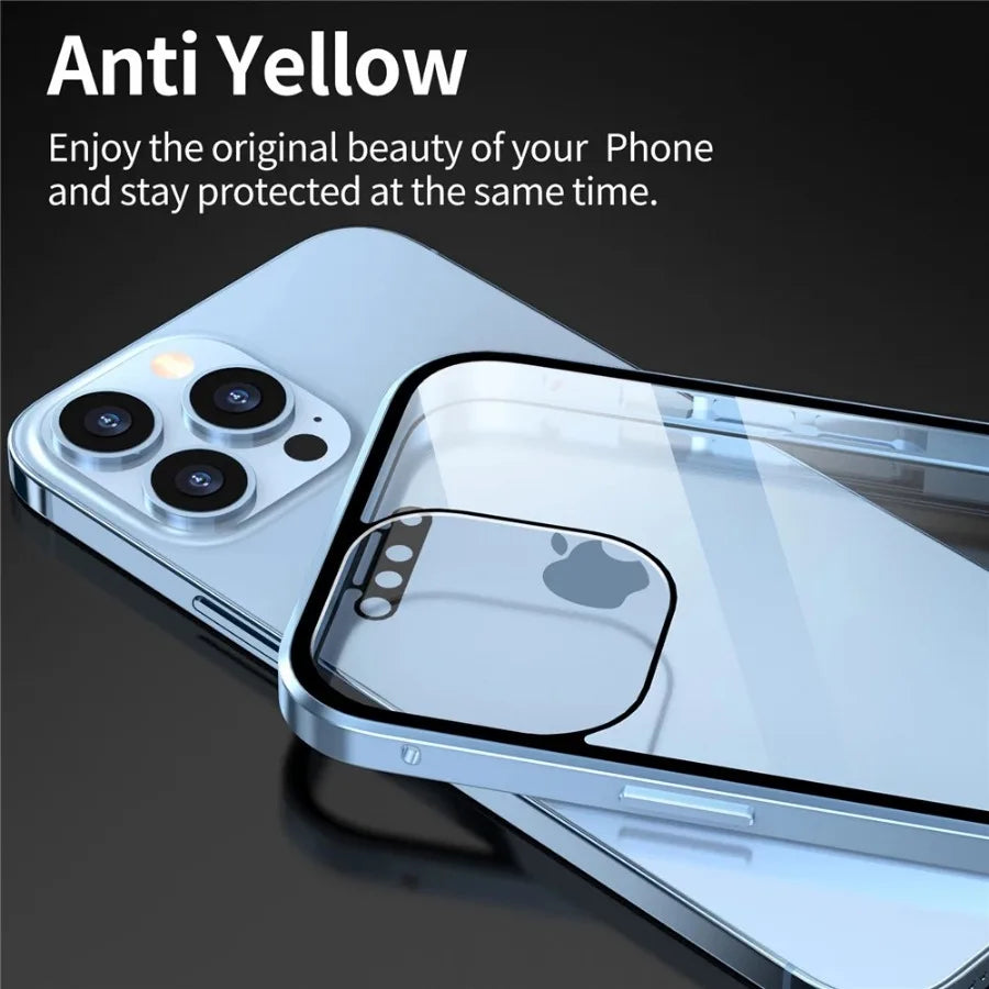 Anti-peeping Double Sided Magnetic Adsorption Case For iPhone17 16e 16 15 14 13 12 11 Pro Max XR Privacy Screen Shockproof Cover
