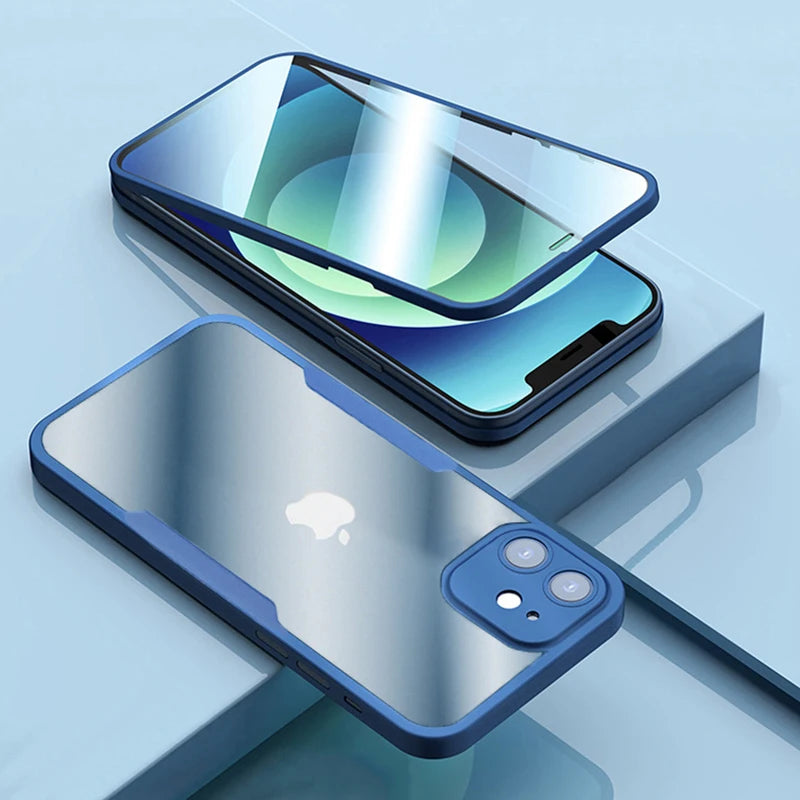 360 Full Body Protection Transparent Phone Case For iPhone 17 16 15 14 Pro Max 11 12 13 X XR XS 7 Soft Front Screen Bumper Cover