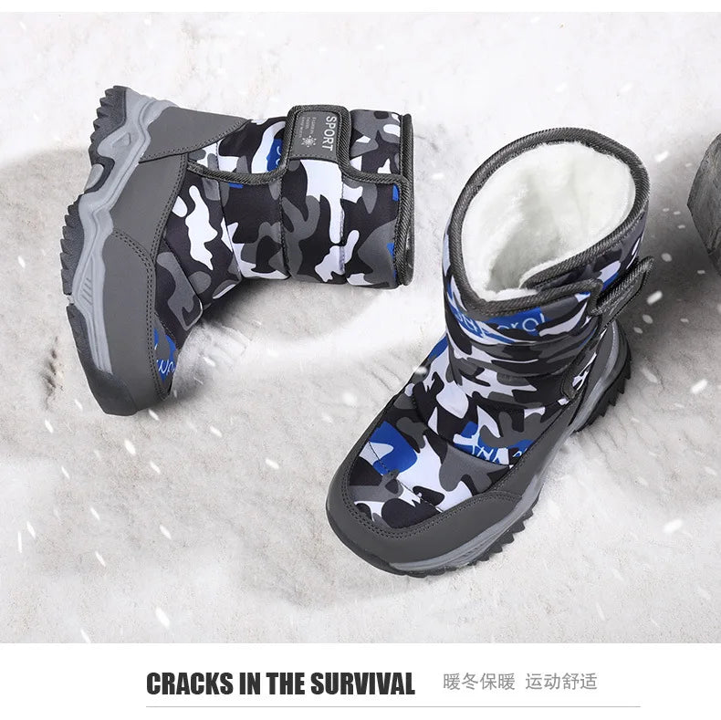 Bota Platform Kid Snow Boot 2023 Winter NewCasual Boy Cotton Shoe Warm Girl Boot Plush Ankle Boot Cotton Boot Kid Boot Girl Shoe