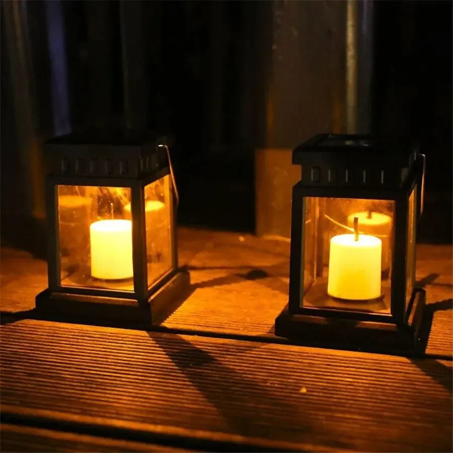 Outdoor Solar Garden Lights Solar Palace Lantern Lawn Landscape Hanging Atmosphere Candle Lamp Floor Yard Garden Decor