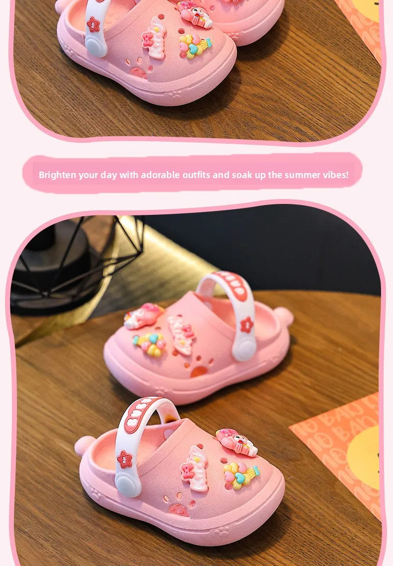 Summer New Baby Slippers Indoor Non-slip Soft Bottom Comfort Fashion Cute Children's Hole Shoes Boys Girls Kid Outdoors Sandals