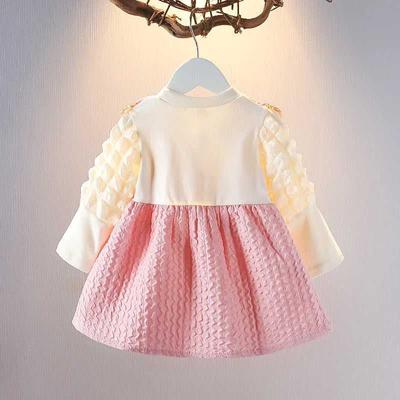 Fashion Baby Girl Dress Sequined Bow Wedding Party Princess Costume Elegant Toddler Birthday Dress Kid Outfit Child Clothes A912