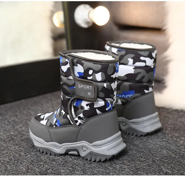 Bota Platform Kid Snow Boot 2023 Winter NewCasual Boy Cotton Shoe Warm Girl Boot Plush Ankle Boot Cotton Boot Kid Boot Girl Shoe