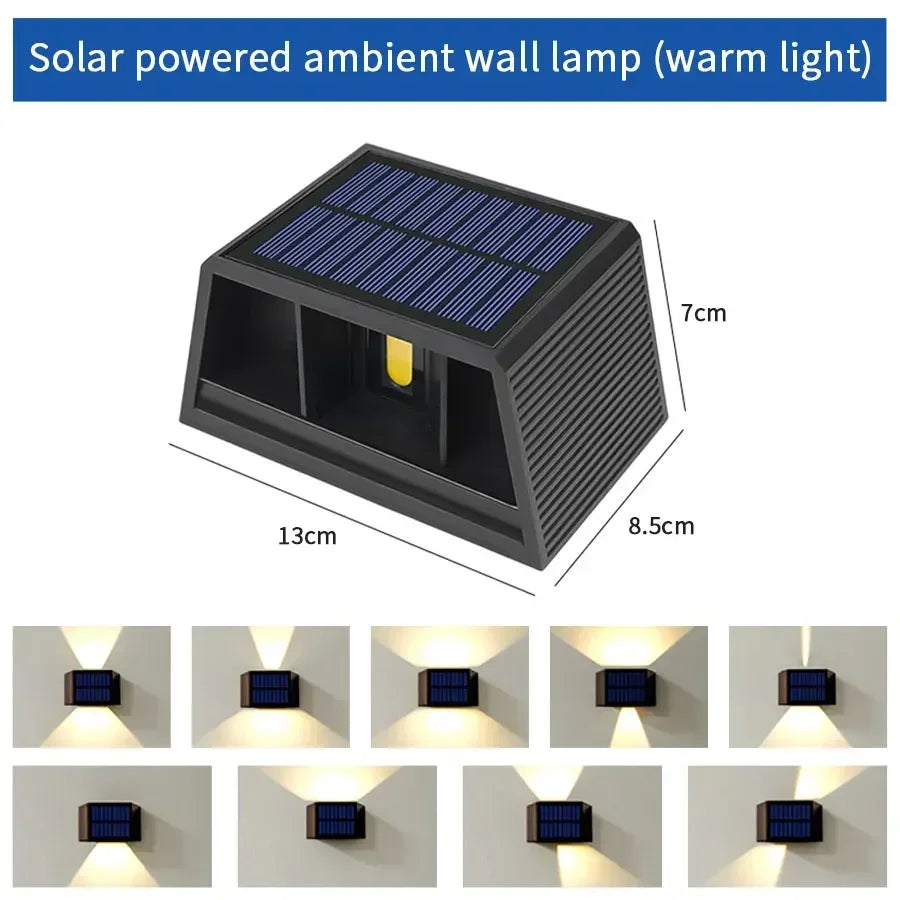 Outdoor Led Solar Light Dusk to Dawn Deck Light Garden Yard Decor Waterproof Wall Light for Garden Yard Porch Landscape Lighting