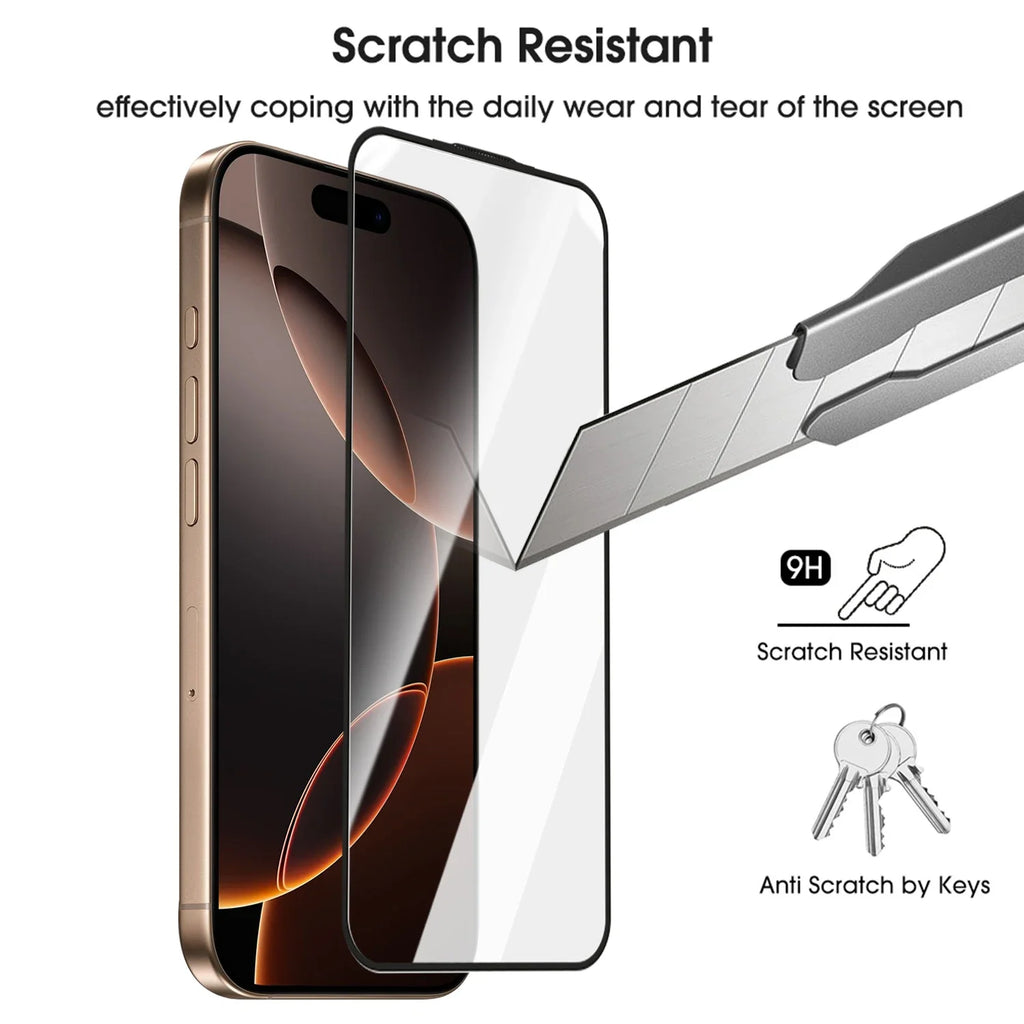 1-5Pcs Dust HD Clear Tempered Glass Screen Protector for iPhone For iPhone 17 Pro Max 16 Pro Max 17 Air 16 Plus Easy to install