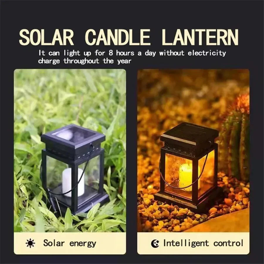 Outdoor Solar Garden Lights Solar Palace Lantern Lawn Landscape Hanging Atmosphere Candle Lamp Floor Yard Garden Decor