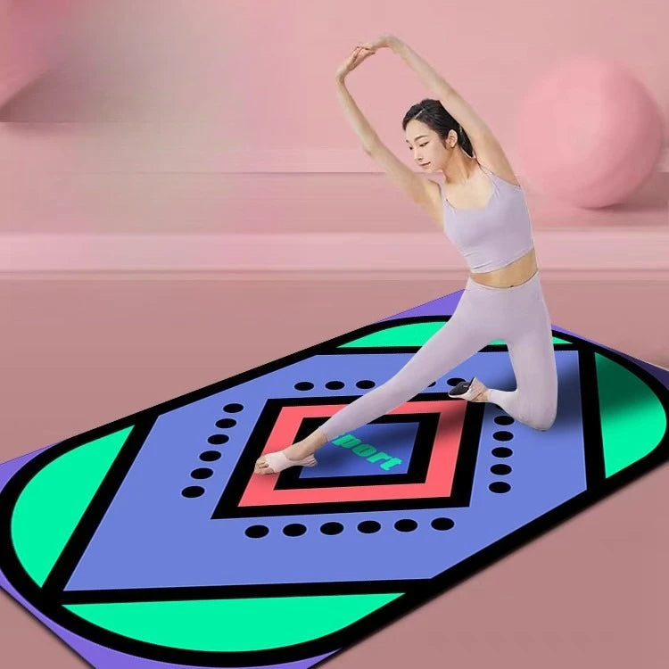 Yoga Carpet Mat Rug Double-Side Shock Absorbing Eco-friendly Colorful Ring Pattern Exercise Floor Mat for Home Decoration