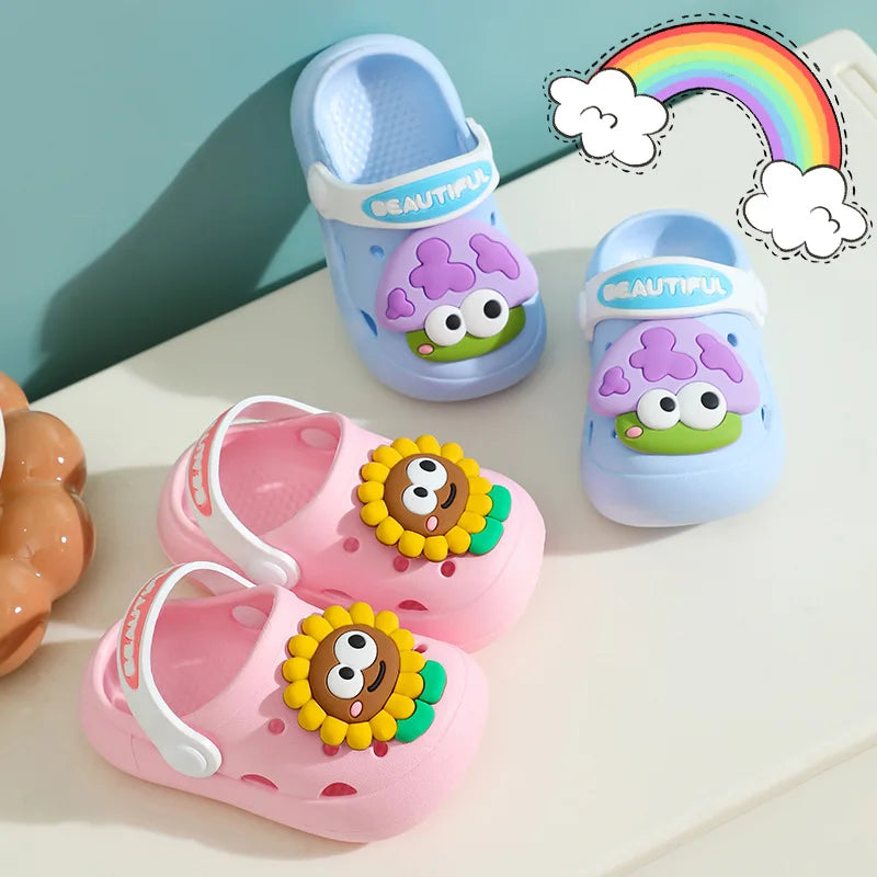 Summer New Baby Slippers Indoor Non-slip Soft Bottom Comfort Fashion Cute Children's Hole Shoes Boys Girls Kid Outdoors Sandals