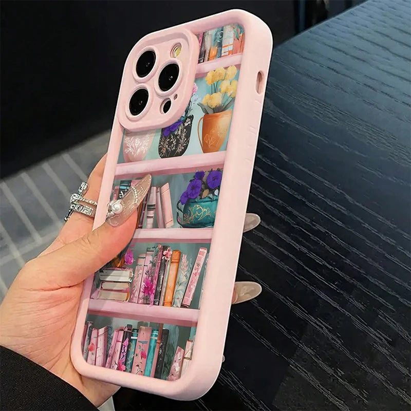 Pink Soft Shockproof Phone Case With Paintbook Design For iPhone 17 Pro Max 17 Air 16 15 14 13 12 11 XS XR X 7 8 Plus 16E Cover