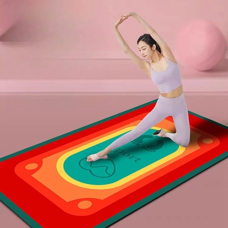 Yoga Carpet Mat Rug Double-Side Shock Absorbing Eco-friendly Colorful Ring Pattern Exercise Floor Mat for Home Decoration