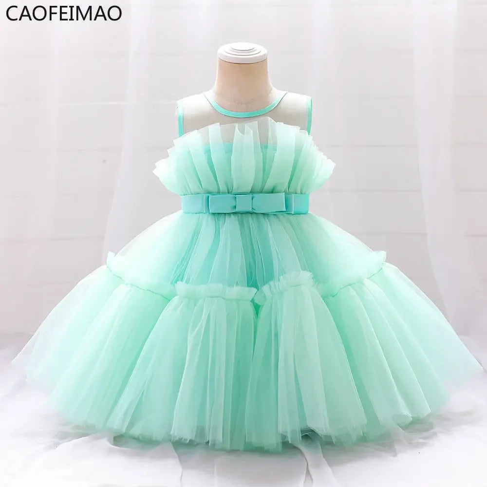 Baby Girls Clothes Toddler Kids Wedding Princess Dress Elegant Birthday Gowns Tulle Bridesmaid Evening Party Christmas Vestidos