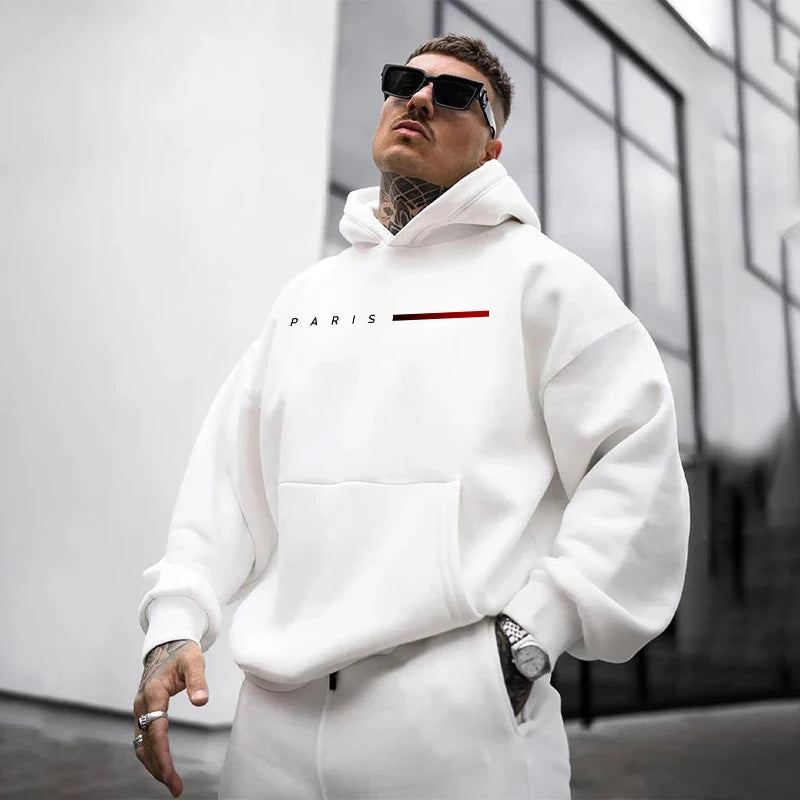 Paris Fashion Hoodies for Men All Season Daily Casual Sports Hooded Sweatshirts 2025 Male Home Outdoor Comfort Fashion Pullover
